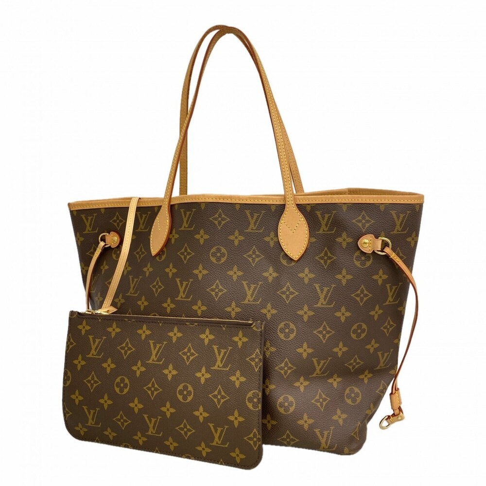 Louis Vuitton Monogram Neverfull MM Tote Bag M46975 Brown Rose Beige Women's